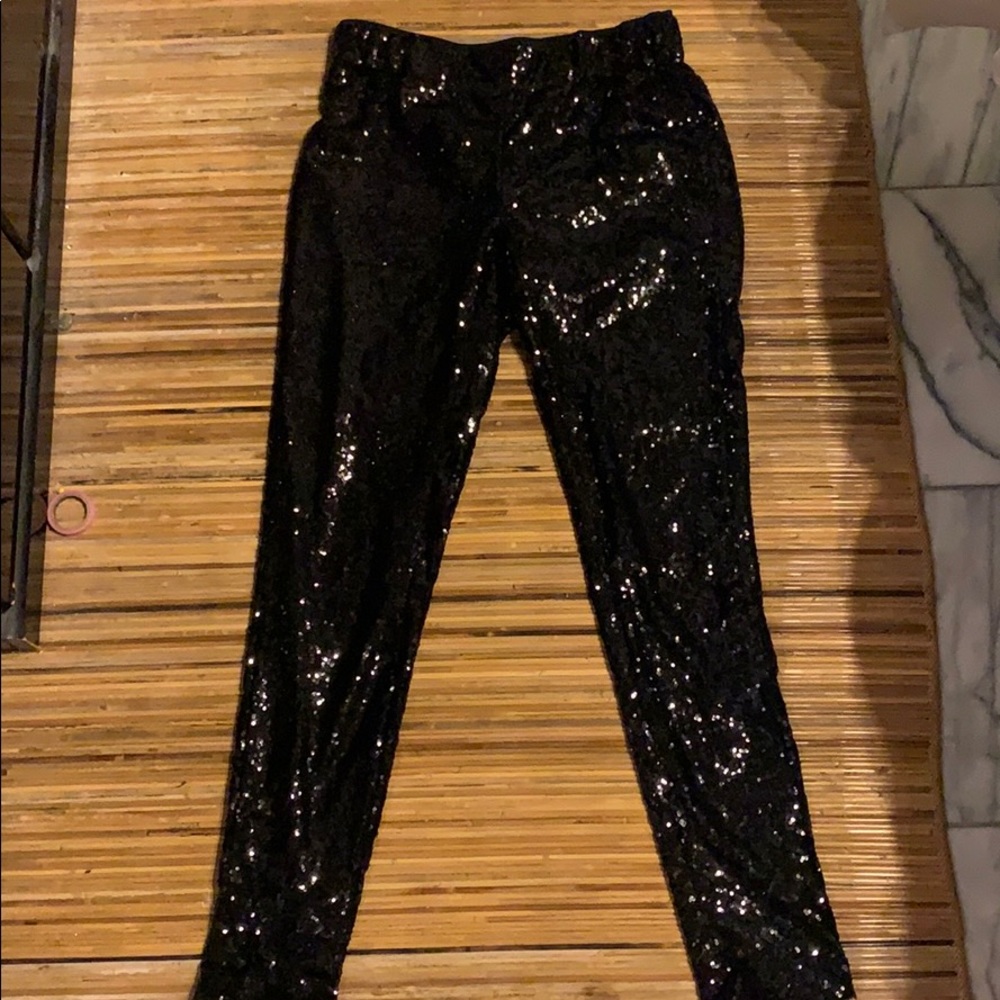 Black sequin leggings.
